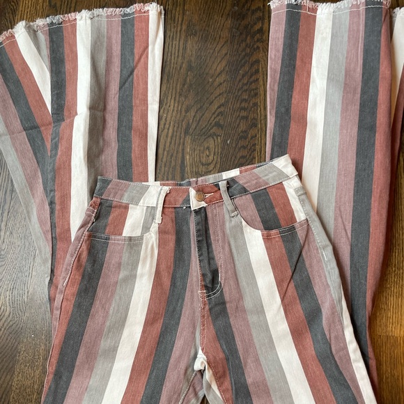 Unk Denim - Vintage Striped bell bottom Women's Jeans